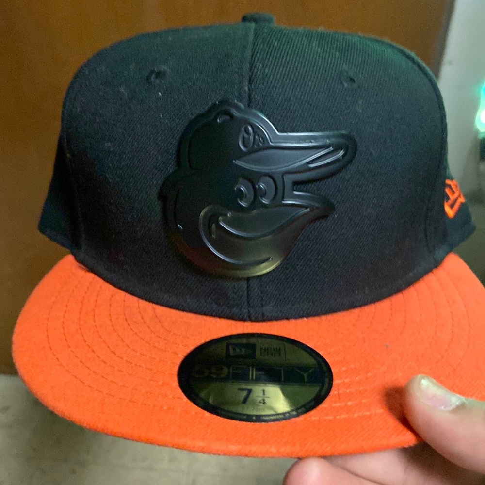 Baltimore Orioles MLB Fitted Baseball Hat (Black/ Orange )